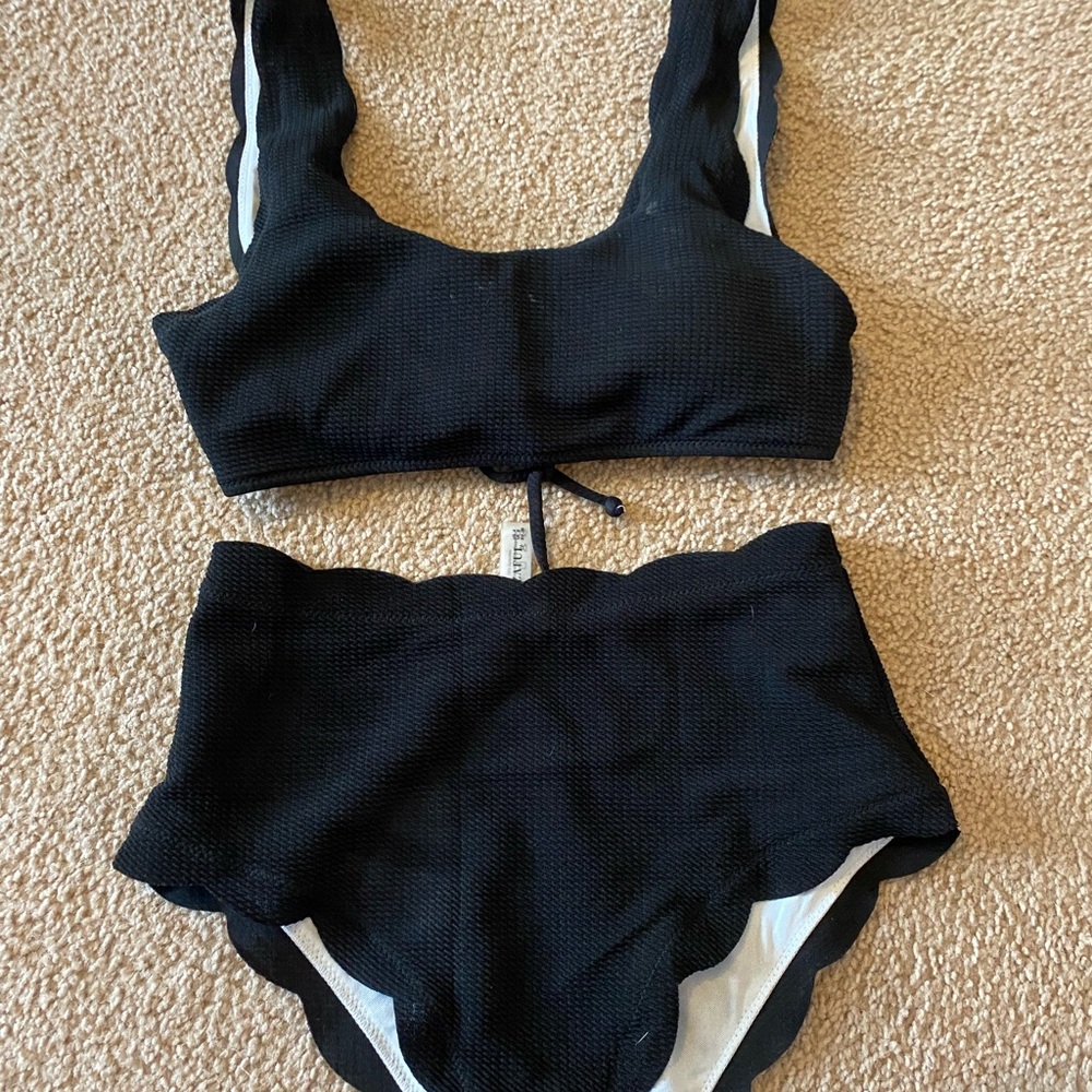 Black two piece tummy control